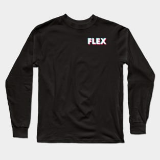 Flex Glitch White Small Logo Long Sleeve T-Shirt